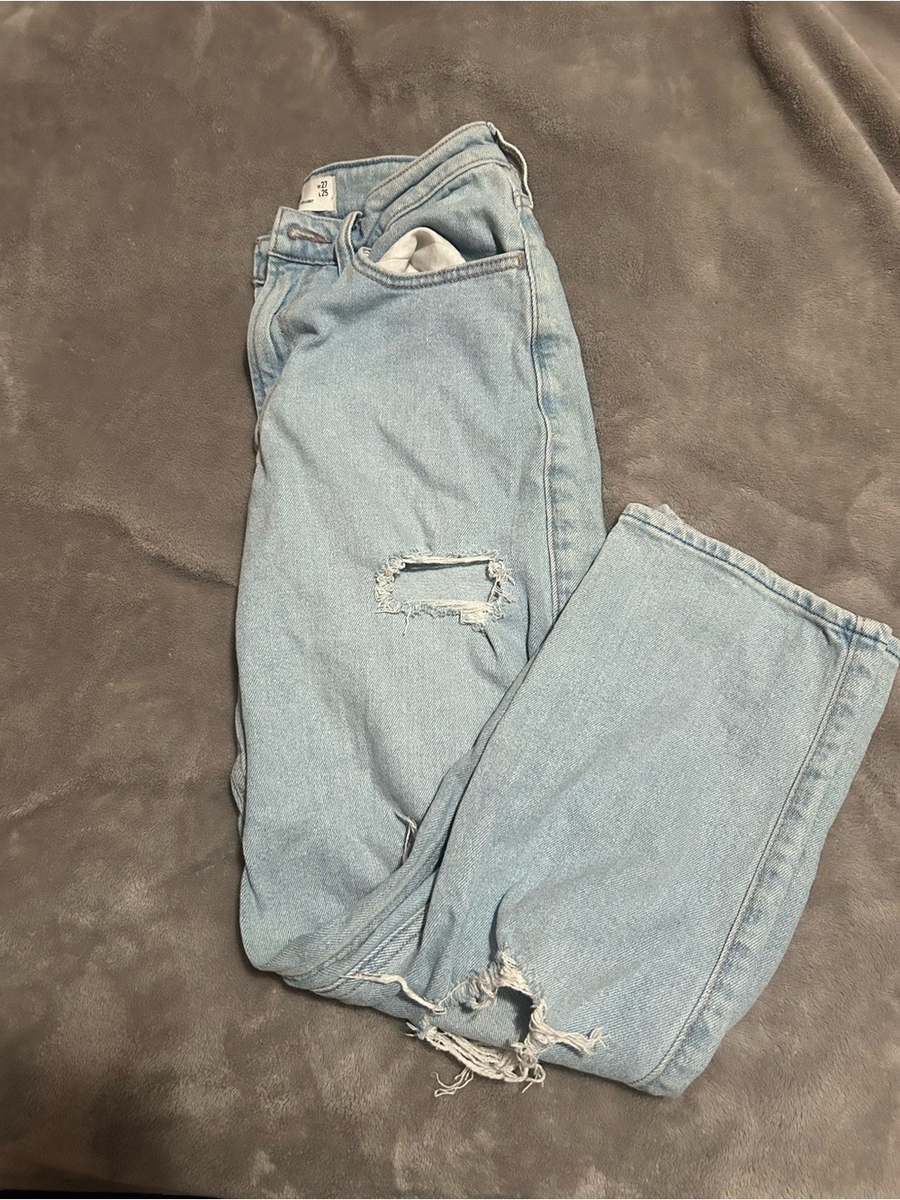 Hollister Light Blue Distressed Boyfriend Jeans